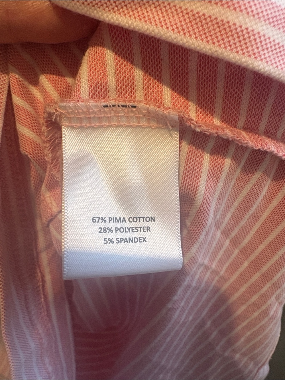 Peter Millar S NYT Men's Pink & White Striped Polo Shirt - Picture 4 of 12